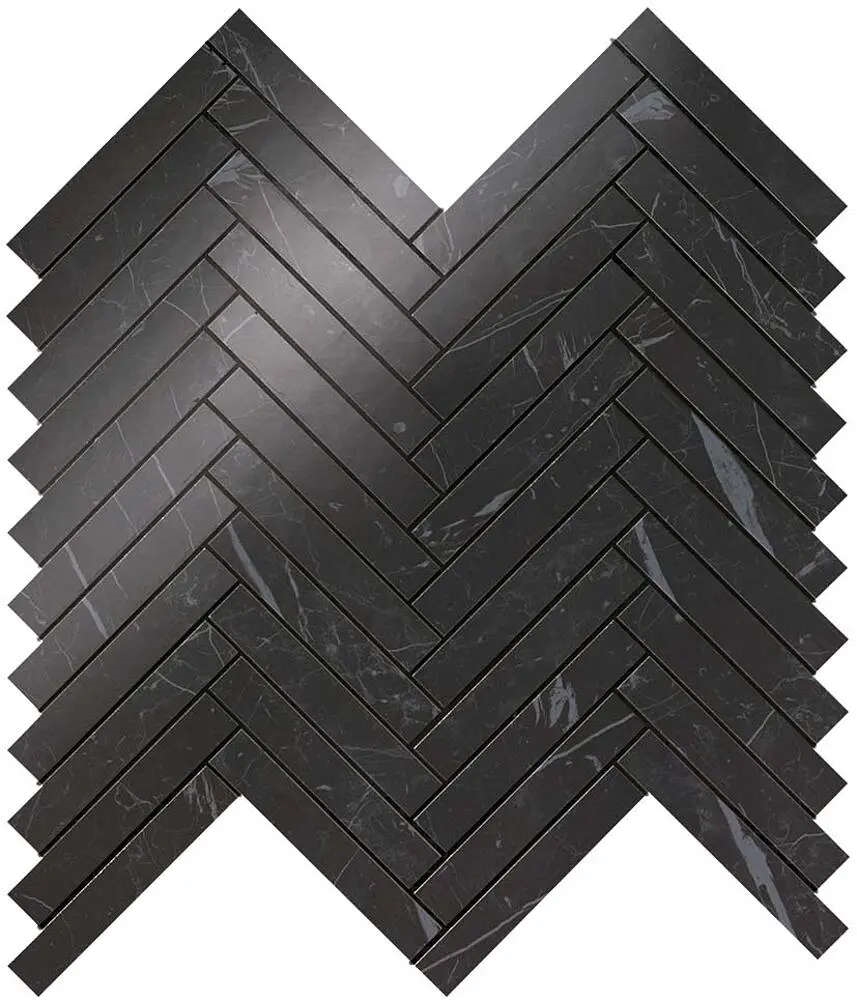 Marvel Nero Marquina Herringbone Wall 30×30,5