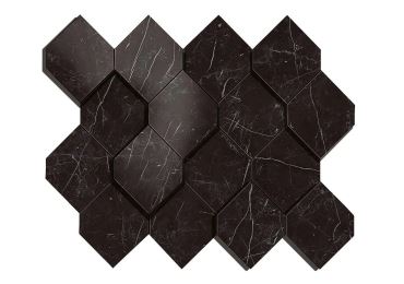 Marvel Nero Marquina Mosaico Esagono D 28,2×35,3