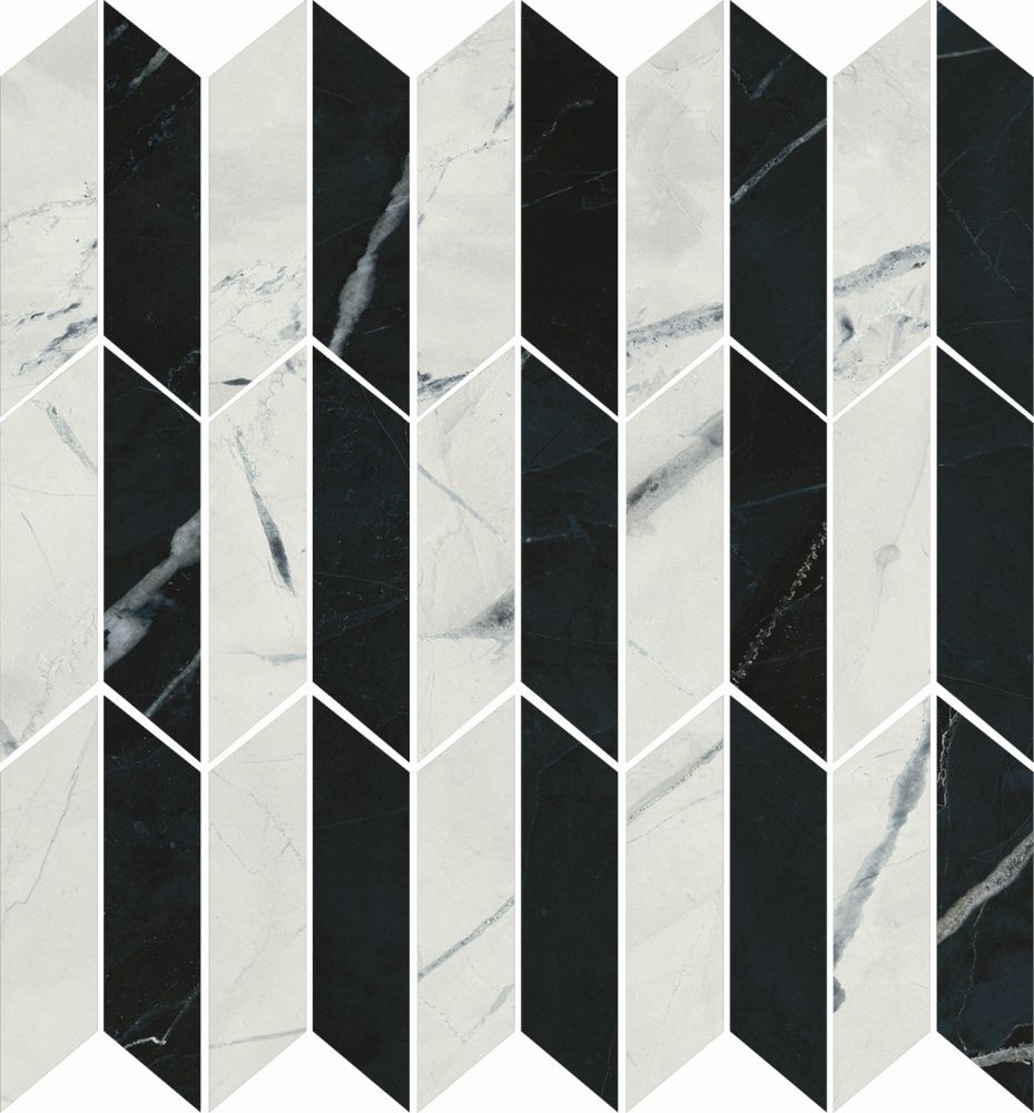 Mosaico Black & Light Calacatta 27X28