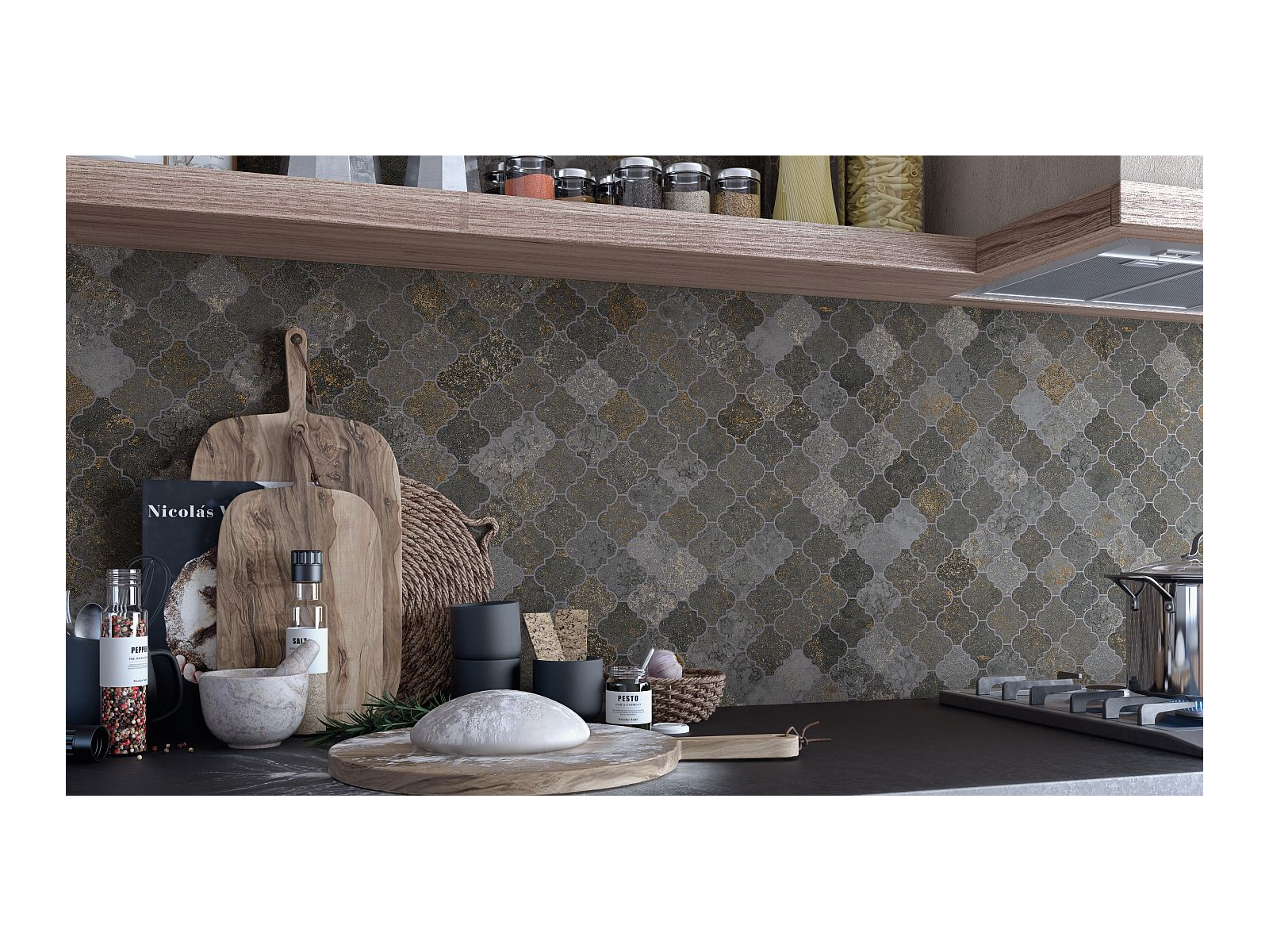 Mosaico Nukak Basalto 30x30