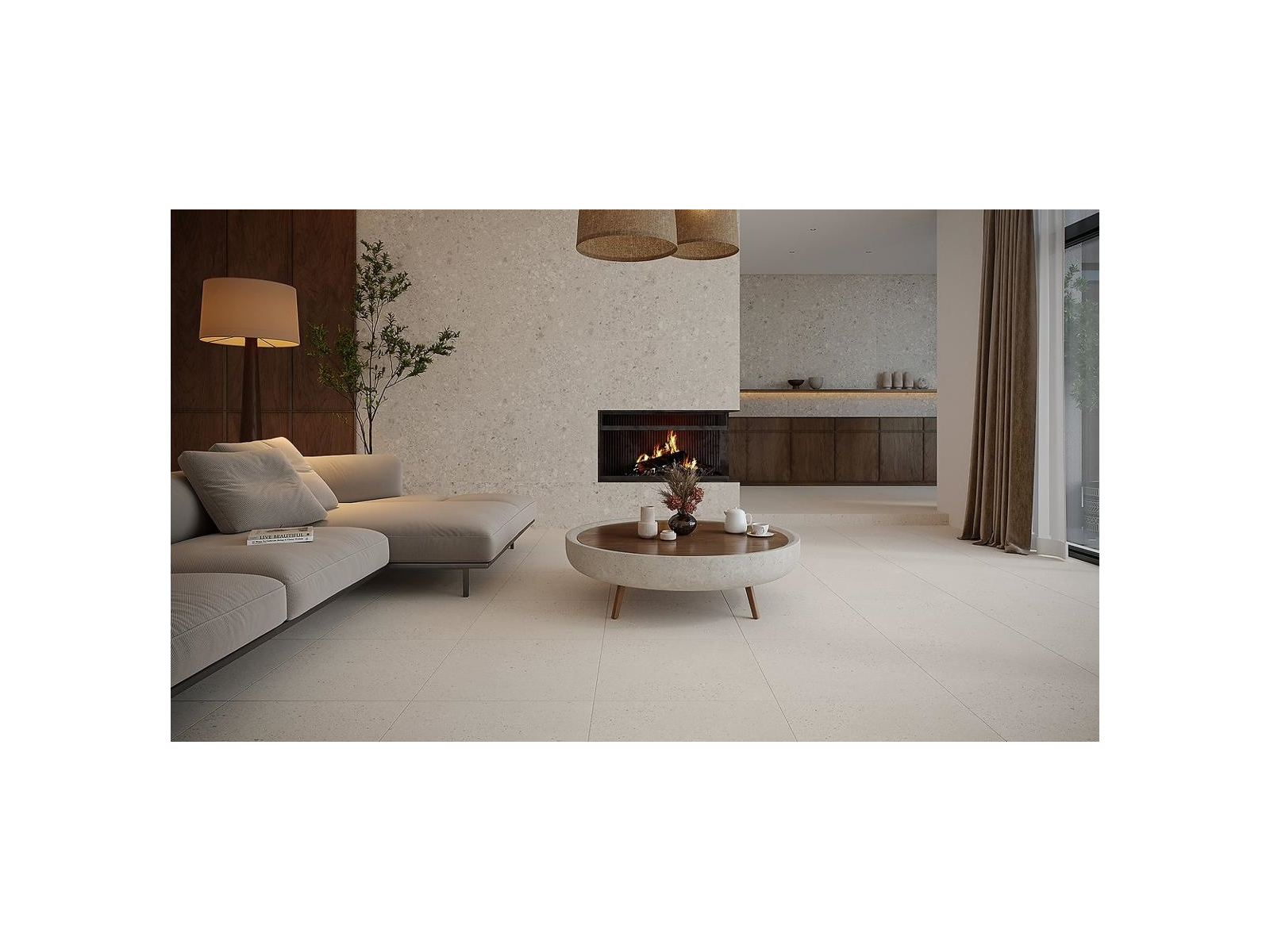 Small Terrazzo Stone Cold Grey Mat Rektifikovaná 60X120