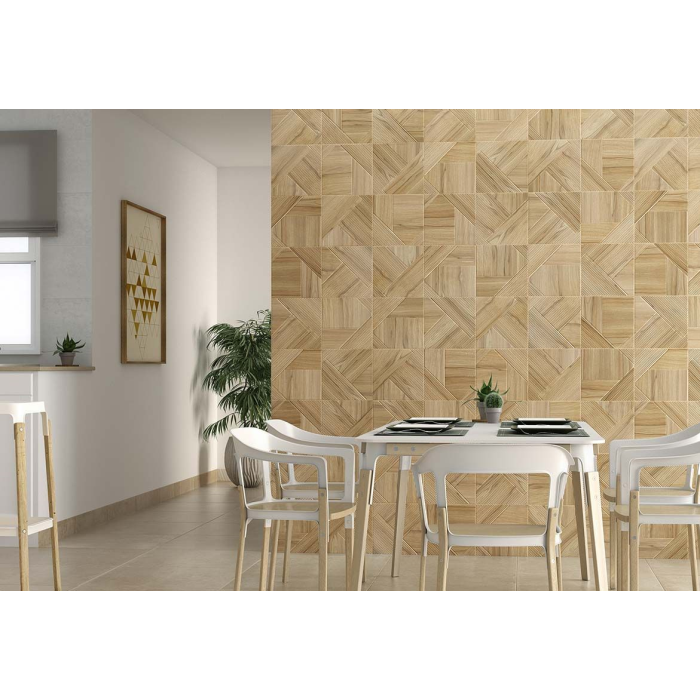 Stripes Mix Teak 25x25