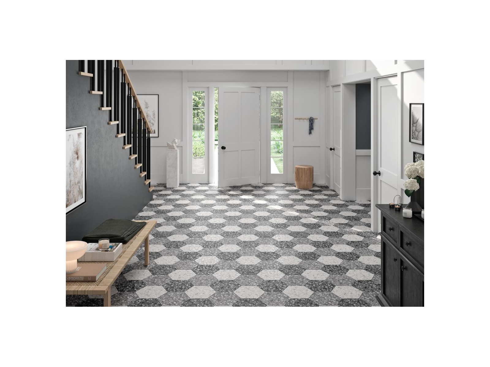 Terazzo Black Hex 23X27