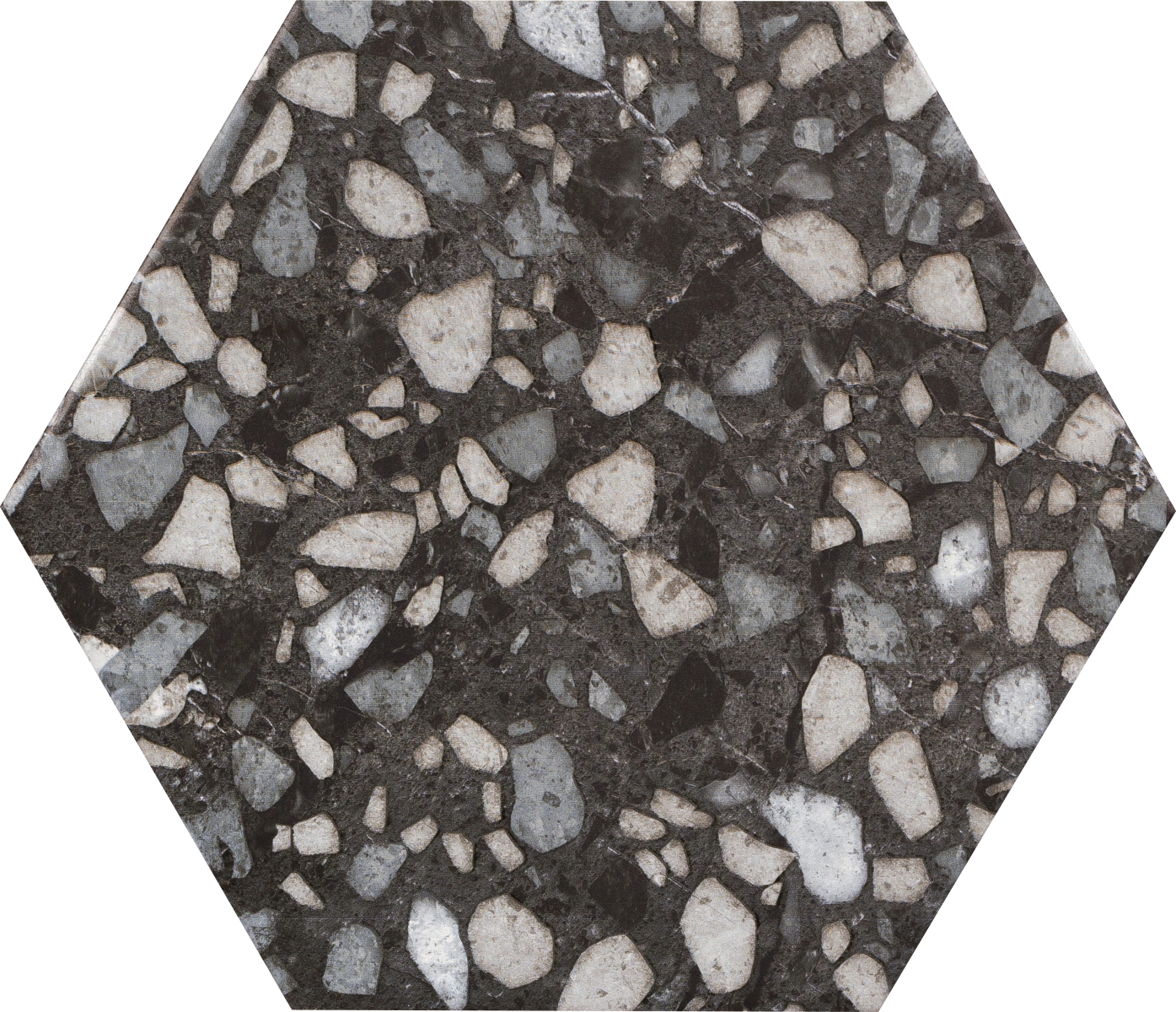 Terazzo Black Hex 23X27