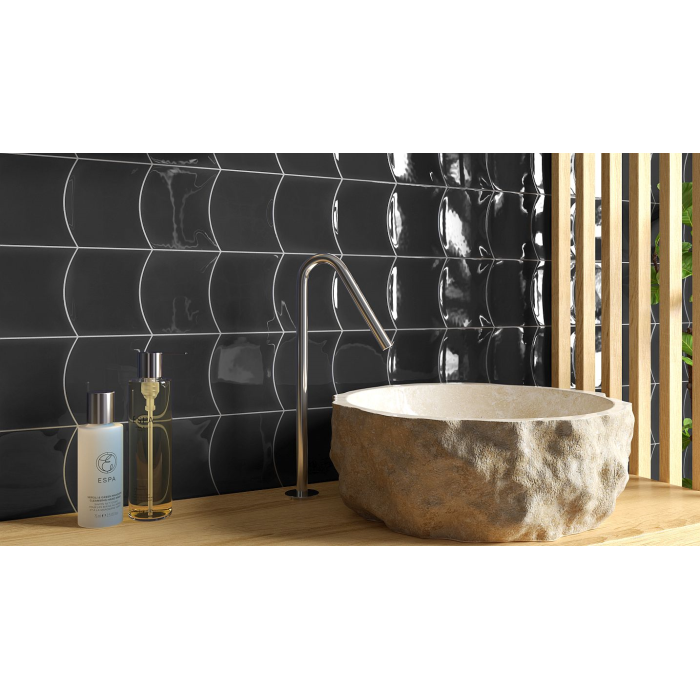 Wave Black 12X12