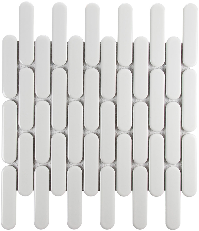 White Glossy Oval 30X30