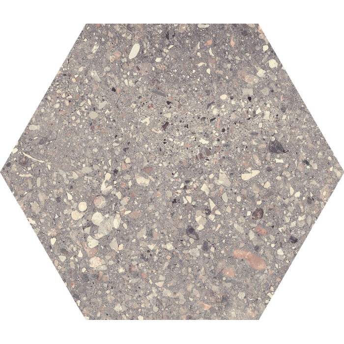 Wind Grey Natural Hexagon 25x29