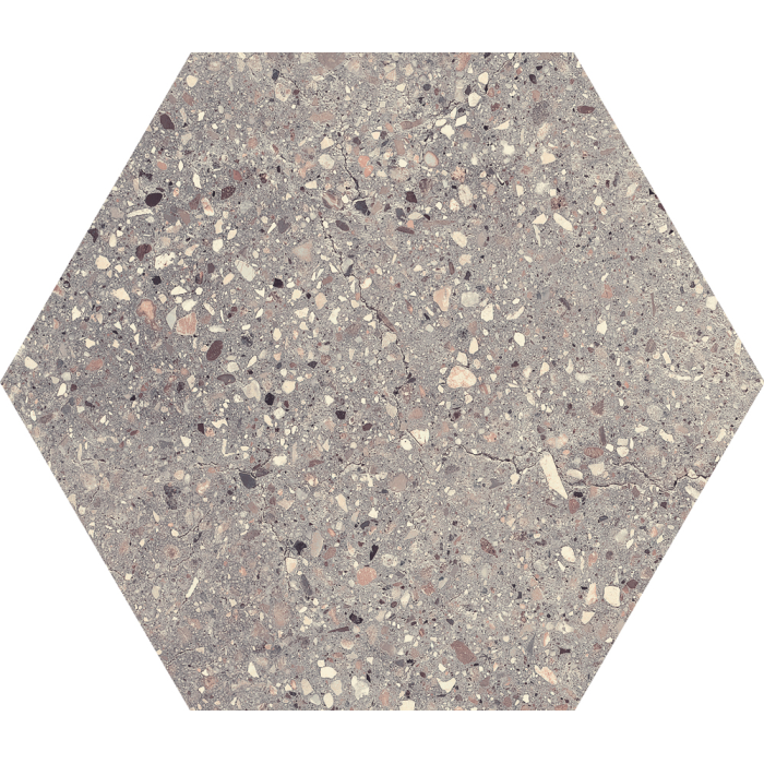 Wind Grey Natural Hexagon 25x29