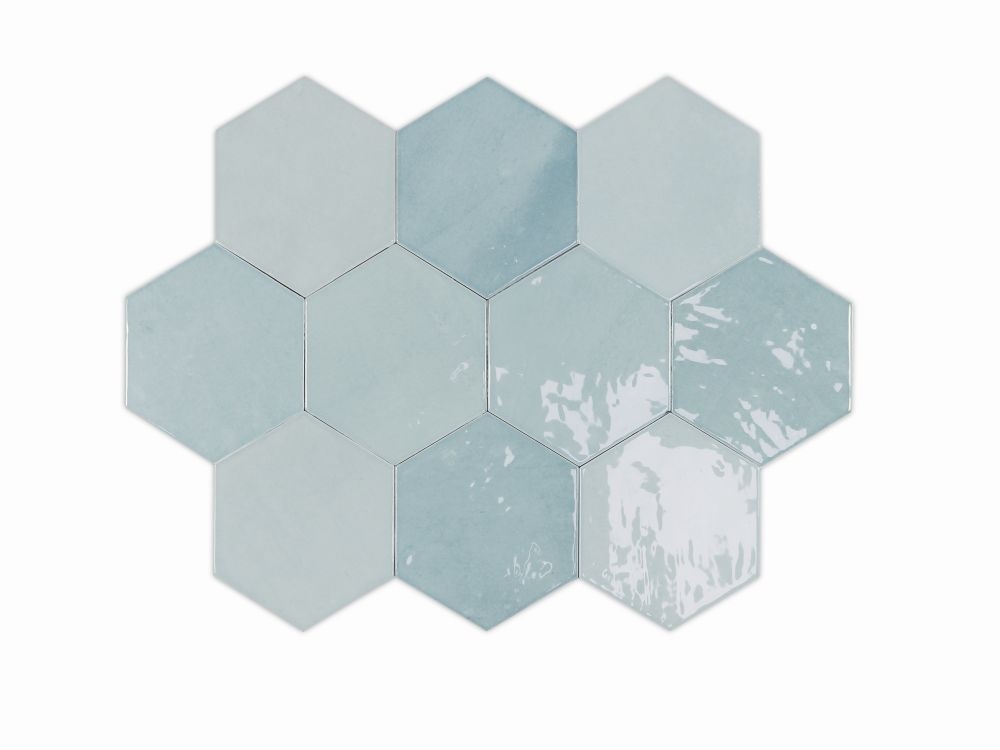 Zellige Hexa Aqua 10.8X12.4