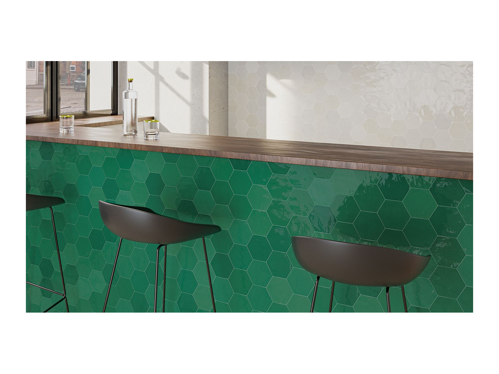 Zellige Hexa Emerald 10.8X12.4 Zellige Hexa Emerald 10.8X12.4