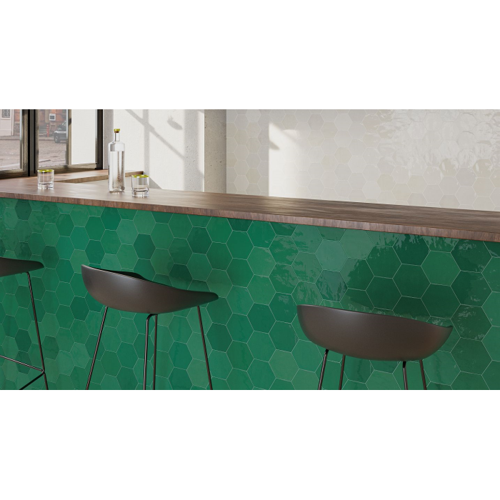 Zellige Hexa Emerald 10.8X12.4 Zellige Hexa Emerald 10.8X12.4