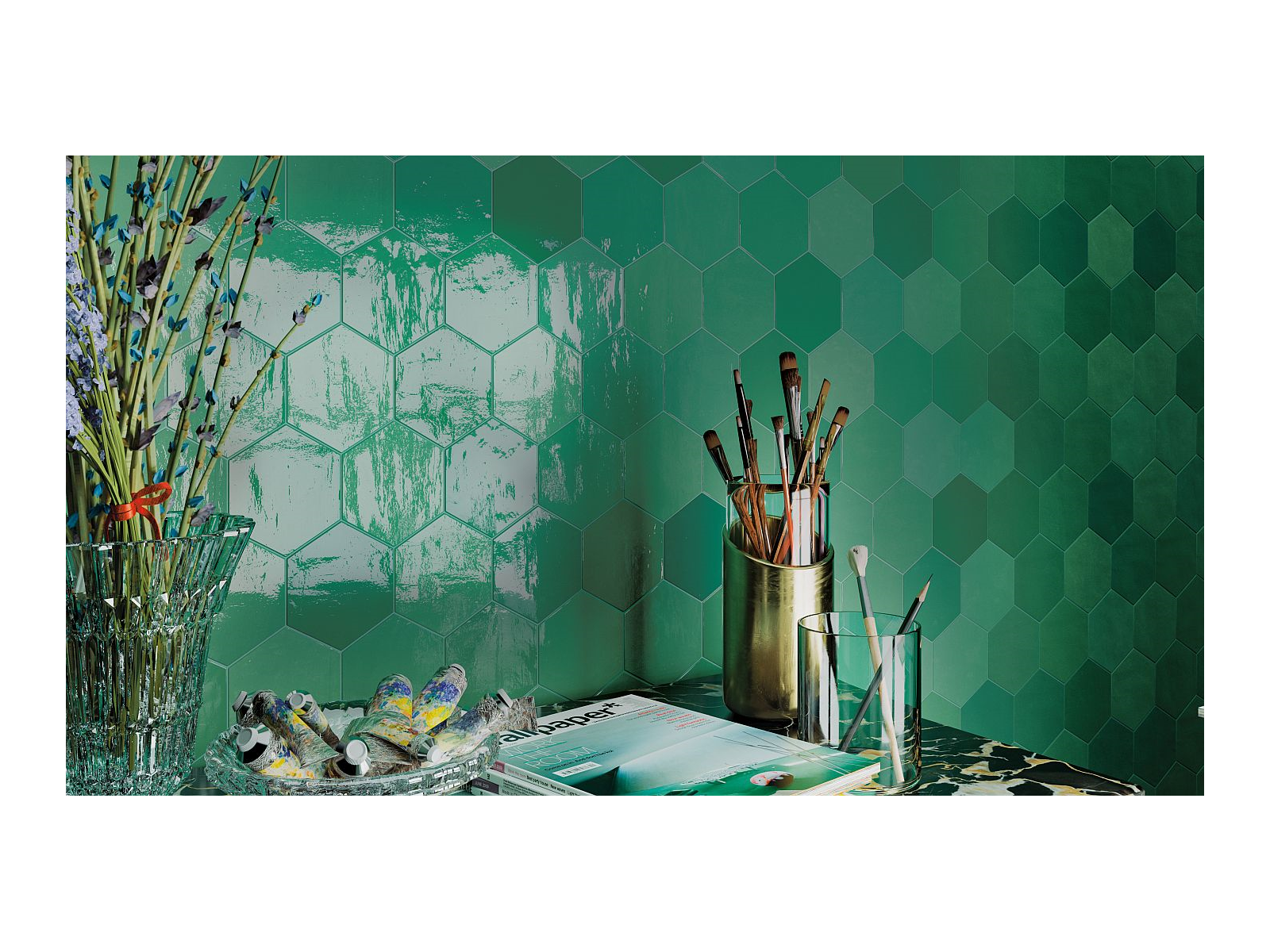 Zellige Hexa Emerald 10.8X12.4 Zellige Hexa Emerald 10.8X12.4