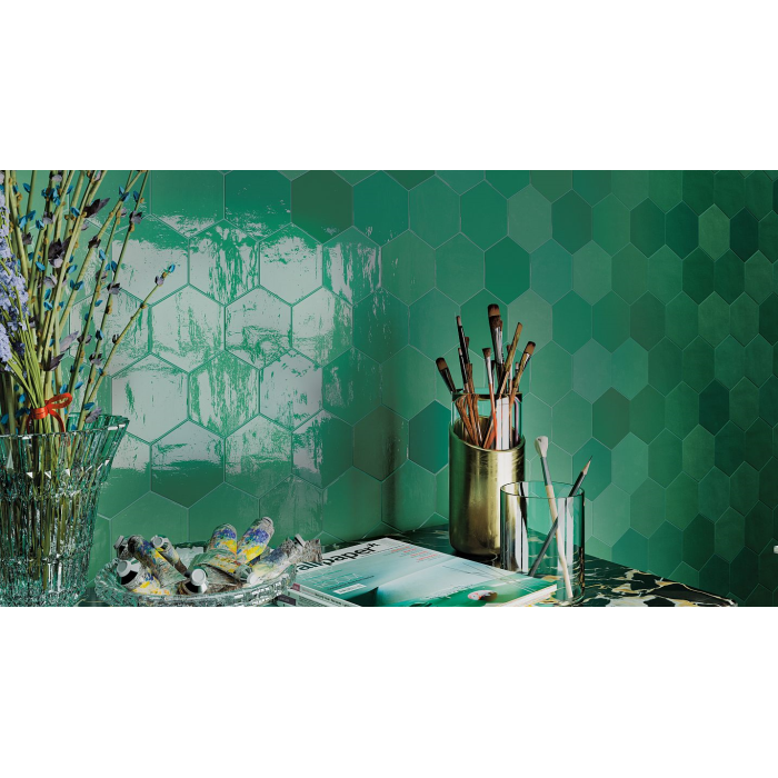 Zellige Hexa Emerald 10.8X12.4 Zellige Hexa Emerald 10.8X12.4