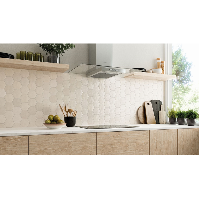 Zellige Hexa White 10.8X12.4
