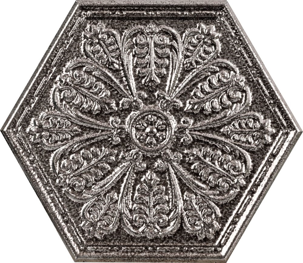 Zinc Silver Single Hexagon 25x29
